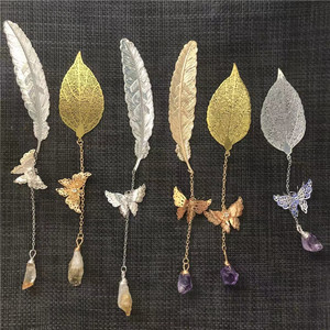 Vente en gros de cristaux et de pierres cristal de guérison <span class=keywords><strong>reiki</strong></span> pierre brute brute personnalisée en métal mignon papillon signets pour <span class=keywords><strong>livre</strong></span> papier - Product Image 5