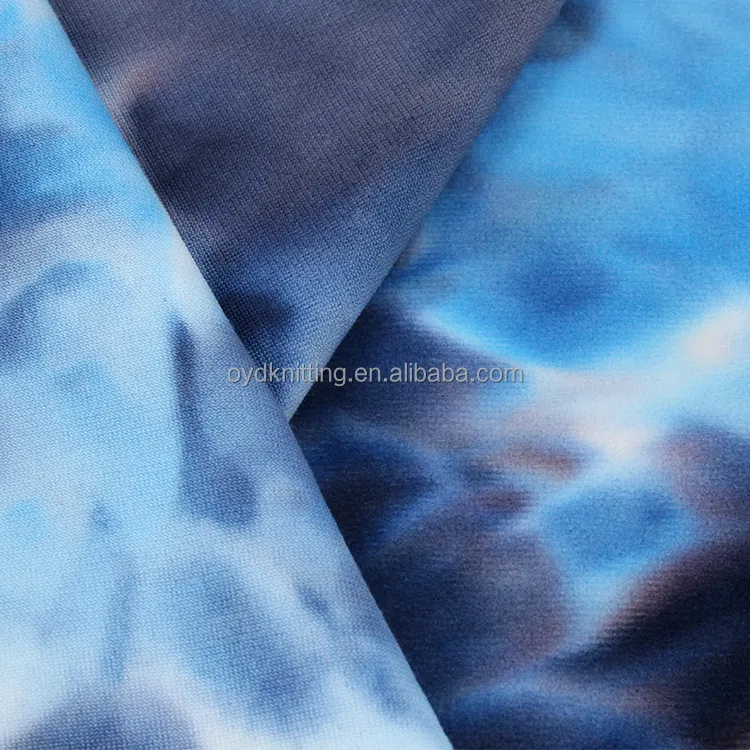 Hot Tie Dye Knit Poliéster Spandex Super Soft Zhejiang Tela textil