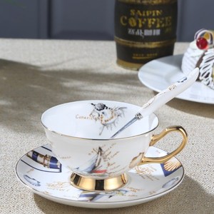 Nhãn Hiệu Riêng 200Ml Tùy Chỉnh Tiếng Anh Hoàng Gia Xương Trung Quốc Bàn Cà Phê Đặt Hoa Gốm Chén Trà Và Đĩa Đặt - Product Image 4