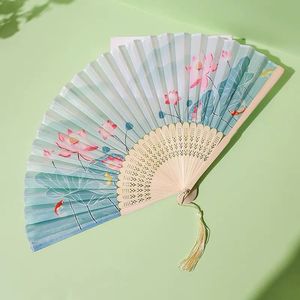 Fatingna Chinois Folk Art Soie Éventail Japonais Pliant Décorations Artisanat <span class=keywords><strong>Cadeau</strong></span> pour Mariage Peint Bambou Technique Ange pour la Danse - Product Image 3