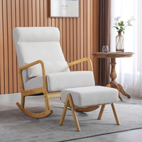 Usine de meubles de maison nordique balcon en bois direct hôtel inclinable tissu inclinable fauteuil de loisirs salon chaise longue à bascule