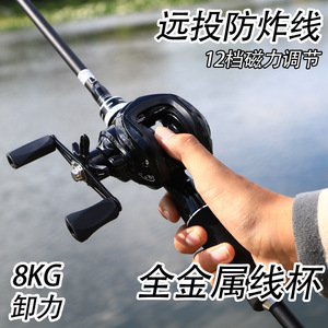Baitcasting Reel Full Metal Spool 8Kg Drag 12-Speed Magnetic Brake Long Casting Fishing Reel Right Hand Ocean Beach Use - Product Image 1