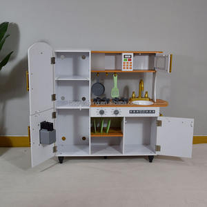 Juego de Cocina de Juguete de Madera Blanca Vintage para Niños con Refrigerador, Horno, Microondas, Fregadero y Lavadora - Product Image 2