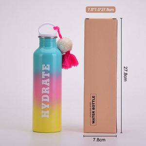 ขวดน้ำสแตนเลสแบบใหม่สั่งทำพิเศษ พร้อมพู่ห้อยและลูกบอลขนฟู สำหรับใช้กีฬากลางแจ้ง - Product Image 3