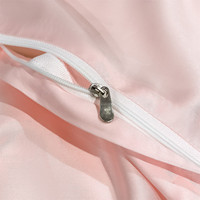 Ensemble de draps en bambou 100% - Ensemble de housse de couette - Taille King - 300TC - Qualité hôtelière - Avec broderie rayée - 4 pièces - Rose