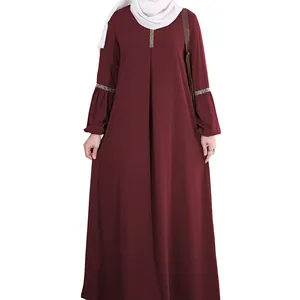 New arrival long sleeve Dubai prayer sequin elegant dress buibui kebaya muslim islamic clothing with scarf
