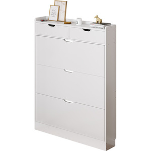 Armoire à chaussures en bois à rabat ultra-mince avec rangement économique de 17cm de grande capacité pour les petits appartements Porte-chaussures d'entrée de la maison - Product Image 5