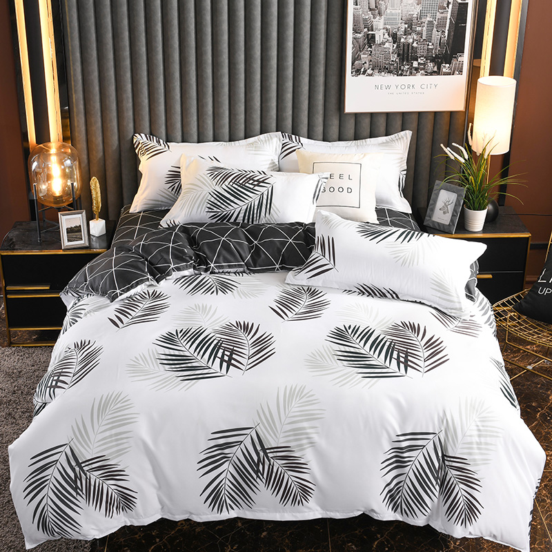 Dropshipping 4 Cái Cotton Bedding Set Nữ Hoàng Vua Kích Thước Sáng Flamingo Leaf Duvet Cover Bed Sheet Set Trang Bị Tấm Giá Xuất Xưởng