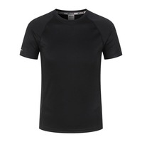 T-shirt à col rond en polyester et élasthanne à séchage rapide, impression par transfert thermique de logo personnalisé, uniforme d'équipe uni pour entreprise ou groupe