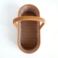 CharmRattan Paniers à fleurs durables et écologiques, grande taille, avec une seule poignée, en plastique PP, en rotin fait main, imperméables, personnalisables