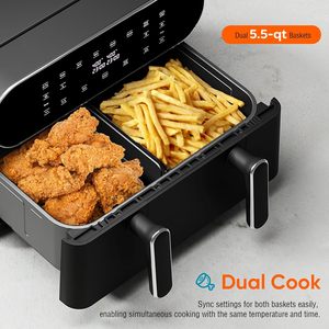 Household Double <b>Airfryers</b> Multi Function Electric Smart Dual Basket 9L Freidora De Aire Digital Oven Air Fryer - Product Image 4