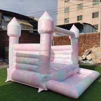 Nouvelle maison de rebond gonflable blanche avec toboggan pour la fête des enfants avec ballon coup gonflable château événement location maison de rebond pour les fêtes