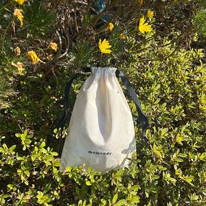 Low Price and Low Moq 100% Organic Cotton <b>Drawstring</b> Bag Eco-Friendly Dust-proof <b>Pouch</b> With Black Ribbon - Product Image 6