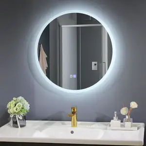 Smart Anti-fog Vanity Led Mirror Touch Screen watch with lights for hotel/home bathroom