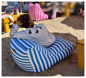 Housse de <span class=keywords><strong>pouf</strong></span> flottant d'extérieur personnalisée, imperméable, anti-UV, à rayures, pour piscine et plage, sans rembourrage - Product Image 4