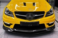 Lèvre de pare-chocs avant en fibre de carbone de haute qualité pour Mercedes Benz Classe C W204 C63 AMG 2011-2014, spoiler avant en carbone