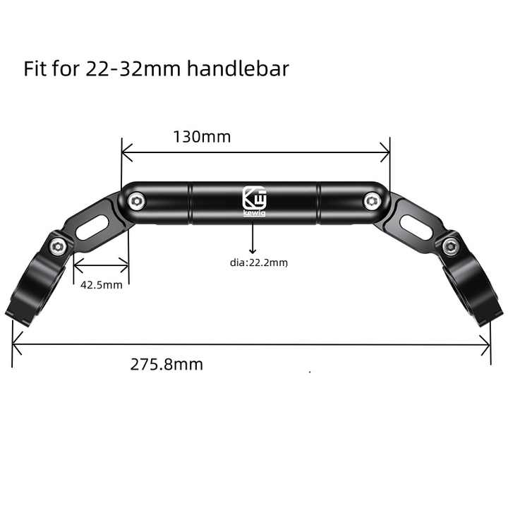 KIMISS Barre D'équilibre En Aluminium CNC Pour Moto - Support Accessoires Guidon (bleu) - Réglable 35-40 Cm Entre Rétroviseurs