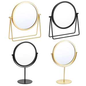 HQ Mixed Proc Discount Gold Tabletop Desk Dresser Metal Framed 360 Adjustable Rotation Makeup Standing Vanity Table <b>Mirror</b> - Product Image 1