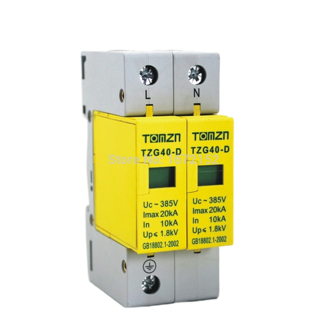 SPD 1P+N 10KA~20KA D ~385VAC House Surge Protector protection Protective Low-voltage Arrester Device