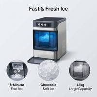 Nouvelle Arrivée Machine à Glaçons Comprimés pour Comptoir – Glaçons Rapides avec Nettoyage Automatique, Machine à Glaçons Mous et Masticables pour Cuisine, Bar, Café
