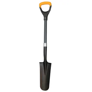 Дренажная лопата, садовая лопатка, металлическая лопатка с ручкой из стекловолокна и рукояткой PM