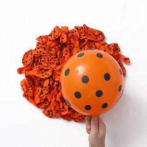 Ballons en latex à pois noirs, blancs <span class=keywords><strong>et</strong></span> oranges de 12 pouces, décorations pour baby shower, mariage, joyeux anniversaire, fête d'enfants - Product Image 2