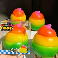 Jouet Squishy Géant Arc-en-ciel FZT en Forme de Crotte, à Remontée Lente, Anti-stress, pour Enfants et Adultes