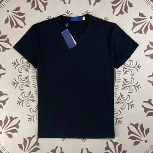 Camiseta <span class=keywords><strong>de</strong></span> Verano <span class=keywords><strong>de</strong></span> Algodón Puro Tejido RL <span class=keywords><strong>para</strong></span> Hombre y Mujer, Cuello Redondo, Manga Corta, Bordada, Ajuste Holgado - Product Image 5