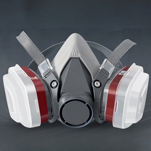 Masker respirator <span class=keywords><strong>gas</strong></span> merokok, masker <span class=keywords><strong>gas</strong></span> setengah wajah karet 6200 Harga murah dengan filter ganda