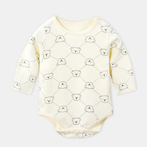 Hot verkopende biologische katoenen antibacteriële baby jumpsuit met enkelrijig knoopsluiting voor unisex pasgeborenen, cartoonprint, zomer, casual - Product Image 3