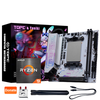 Материнская плата TOPC Mini ITX для игровых ПК: AMD Ryzen9-7945HX3D, DDR5 до 96 ГБ, 2*M.2 PCIe4.0, 4*SATA3.0, 2.5G LAN, WiFi6E, ARGB