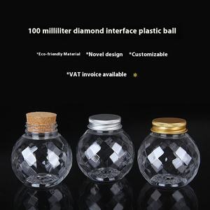 <span class=keywords><strong>Boule</strong></span> en <span class=keywords><strong>plastique</strong></span> d'interface de bouteille en <span class=keywords><strong>plastique</strong></span> PET transparente de 100ml pour les jouets de sucre de chocolat de gelée de bonbons - Product Image 4