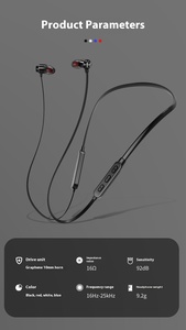 Tai nghe <span class=keywords><strong>Bluetooth</strong></span> không dây đeo cổ thể thao có micro chạy bộ Tai nghe nhạc có dây - Product Image 5