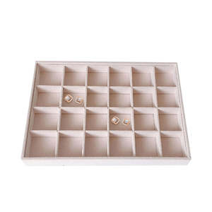 Beige Velvet Jewelry <b>Display</b> Tray Jewelry Tray Jewelry Store <b>Display</b> <b>Case</b> Watch Necklace Ring Earring Bracelet Tray - Product Image 3