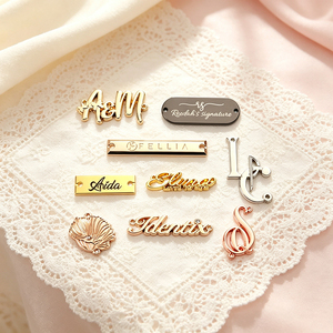 custom metal logo bag clothing <b>label</b> handbag hardware garment accessories with brand <b>name</b> tag premium product category - Product Image 3