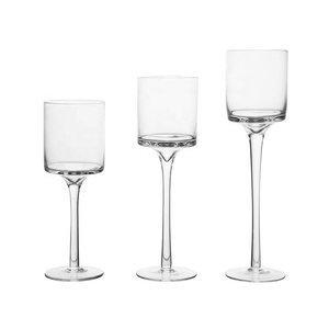 Porte-bougies élégants en verre à <span class=keywords><strong>longue</strong></span> tige <span class=keywords><strong>pour</strong></span> décoration de mariage, supports cylindriques transparents <span class=keywords><strong>pour</strong></span> bougies piliers, centre de table <span class=keywords><strong>pour</strong></span> événements - Product Image 3