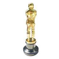 Trophée personnalisé en métal doré poli, style antique et moderne, sculpture de statue humaine gravée pour la présentation de médailles sportives