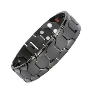 Poya Japan Bio Energy Healing Germanium Stainless Steel Magnetic Therapy Bracelet Bangle For Pain Relief Arthritis
