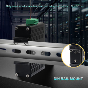 Switch Industriale <span class=keywords><strong>Ethernet</strong></span> Coax Extender 1200m 10/100/1000Mbps Full-Duplex con Supporto PoC+PoE, Anti-Interferenza, Montaggio su Guida DIN e a Parete - Product Image 2