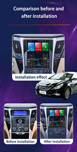 Gerllish Tesla Style Android <span class=keywords><strong>Audio</strong></span> de voiture pour lecteur DVD avec écran vertical GPS pour Hyundai Sonata 2012-2014 Combinaison intégrée - Product Image 2