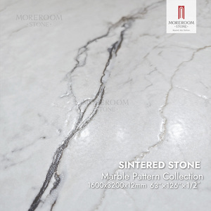 Dalle <span class=keywords><strong>en</strong></span> pierre frittée blanche 3200x1600mm, 12mm, aspect marbre Appennino, polie, grand format, panneau <span class=keywords><strong>en</strong></span> porcelaine pour mur, sol, plan de travail - Product Image 2