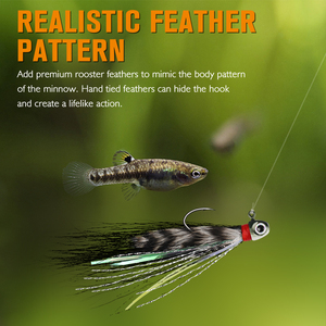40 件/袋 金属羽毛飞蝇钓鱼钩 手工绑制毛线鱼饵 10 种颜色 适用于鳟鱼、鲈鱼和泛鱼 - 河流和湖泊钓鱼 - Product Image 6