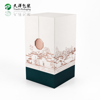 Boîte cadeau pliante de style chinois pour spiritueux, boîte de présentation décorative personnalisée en bois MDF pour bouteille d'alcool blanc premium
