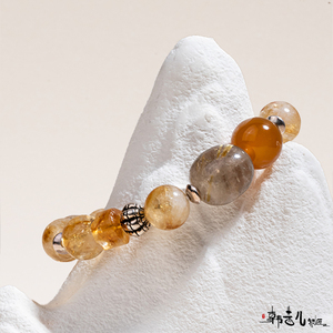 Pulsera de Cuentas de Cristal de Citrino Natural, Atrae la Riqueza y la Fortuna, Regalo Moderno para Mujer - Product Image 2