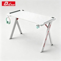 Bureau de jeu blanc à prix d'usine, 100/120/140 cm, multi-tailles, bureau d'ordinateur E-sport avec supports pour accessoires