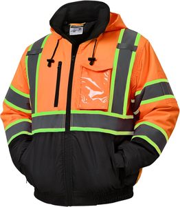 Giacca <span class=keywords><strong>di</strong></span> Sicurezza Traspirante ad Alta Visibilità Kango, Classe 2 ANSI, Impermeabile, per Lavoratori Edili e Utilitari - Product Image 1