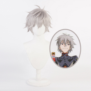 วิกผมคอสเพลย์ตัวละครนาจิสะ คาวอรุ จากอนิเมะ Evangelion รุ่น Ainizi ยาว 30 ซม. สีเงินเทา - Product Image 1