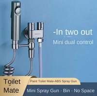 Vente directe d'usine mural Design moderne multi-fonction haute pression Bidet pulvérisateur ensemble pistolet gris ABS maison toilette salle de bain