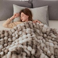 Jeté en fausse fourrure moderne, quatre saisons, imperméable, doux, pelucheux, tie-dye marron, 50x60 pouces, pour usage domestique