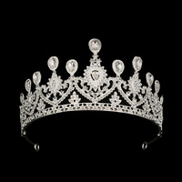 Couronne Baroque Européenne Strass Métal Alliage Cristal Mariage Couronne de Cheveux de Mariée Princesse Reine Fleur Bandeau Diadème